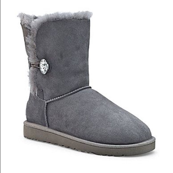 UGG Shoes - NIB Ugg Australia Grey Bailey Button Bling
